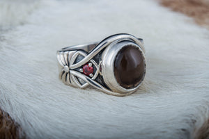 Ring with Smoky quartz Sterling silver fashion Jewelry - vikingworkshop