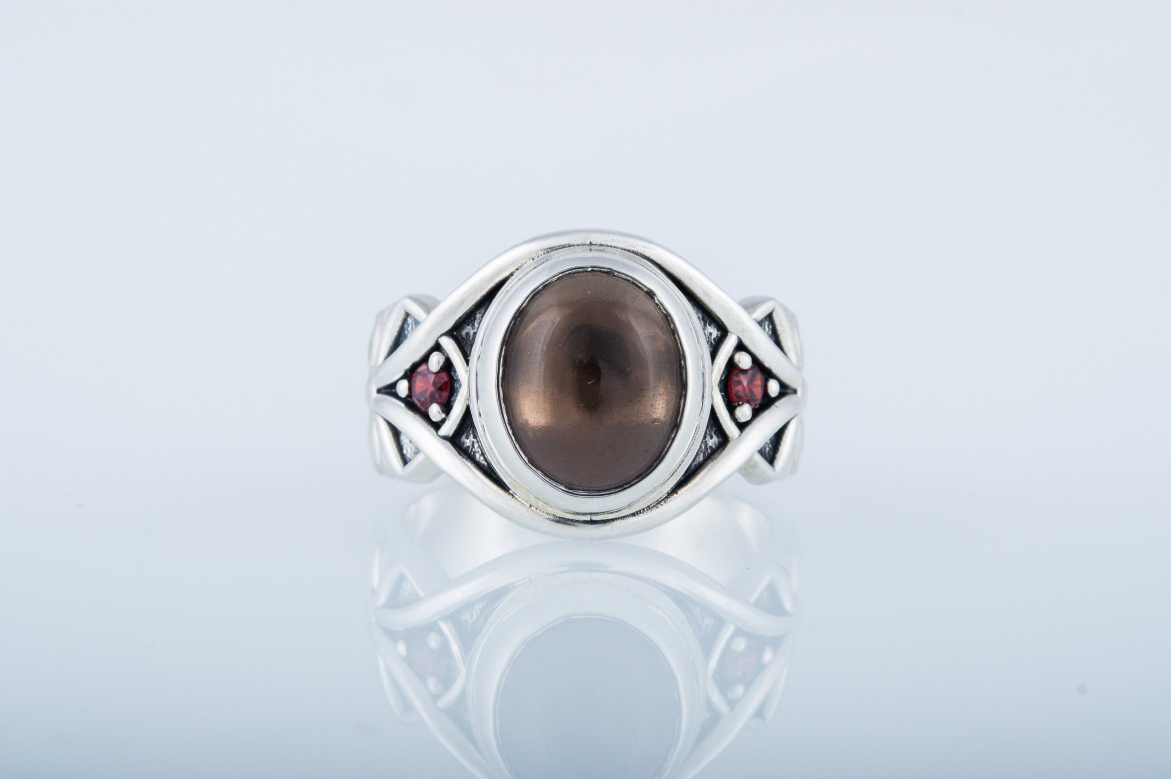 Ring with Smoky quartz Sterling silver fashion Jewelry - vikingworkshop