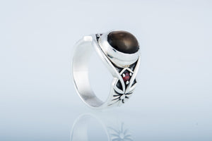 Ring with Smoky quartz Sterling silver fashion Jewelry - vikingworkshop