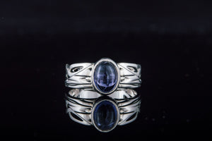 Ring with Iolite Sterling silver handmade Jewelry - vikingworkshop