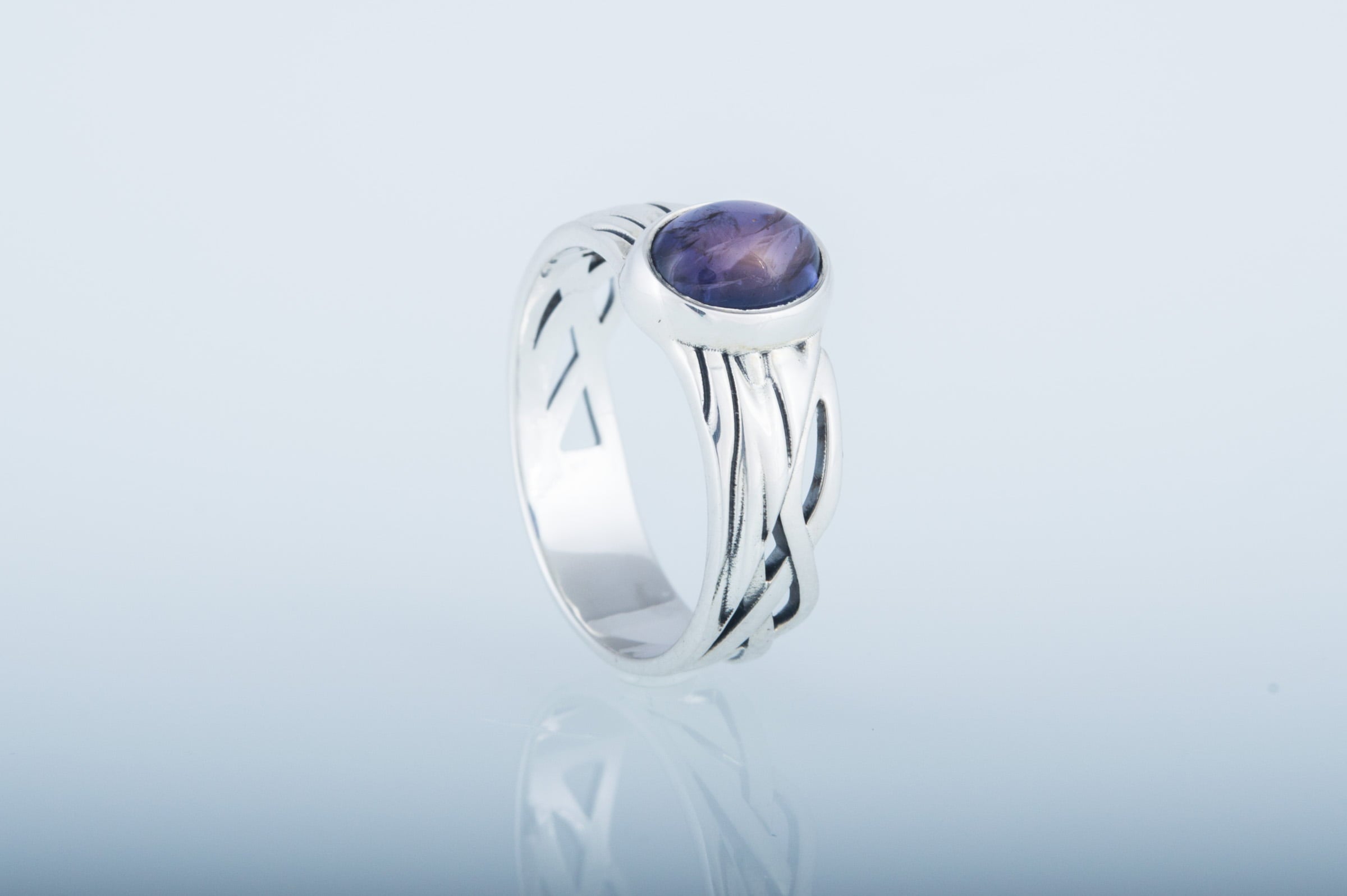 Ring with Iolite Sterling silver handmade Jewelry - vikingworkshop