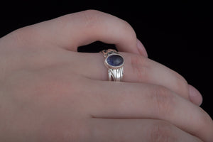 Ring with Iolite Sterling silver handmade Jewelry - vikingworkshop