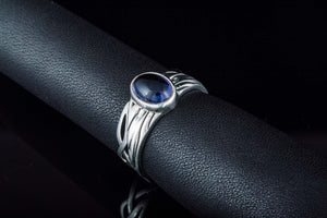 Ring with Iolite Sterling silver handmade Jewelry - vikingworkshop