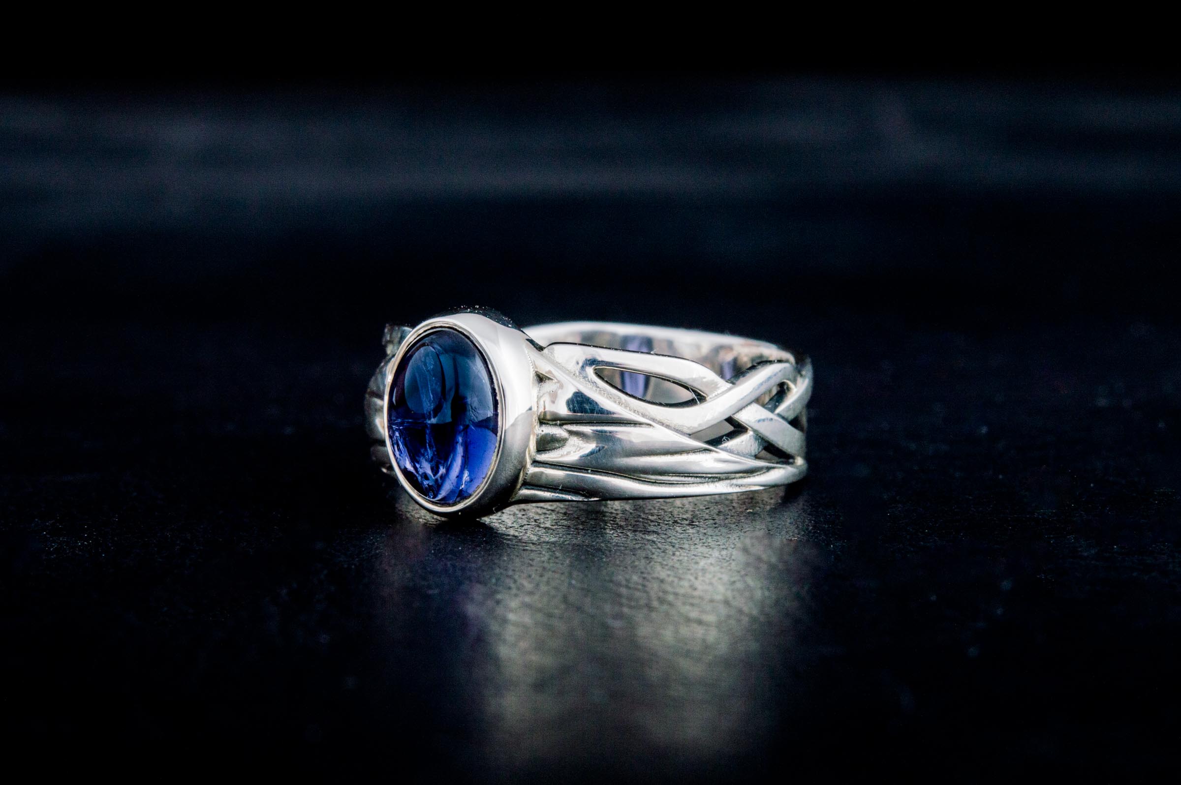 Ring with Iolite Sterling silver handmade Jewelry - vikingworkshop