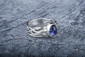 Ring with Iolite Sterling silver handmade Jewelry - vikingworkshop