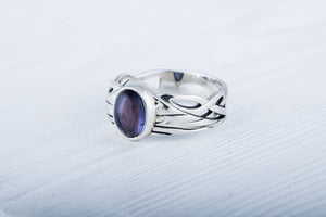 Ring with Iolite Sterling silver handmade Jewelry - vikingworkshop