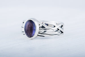 Ring with Iolite Sterling silver handmade Jewelry - vikingworkshop