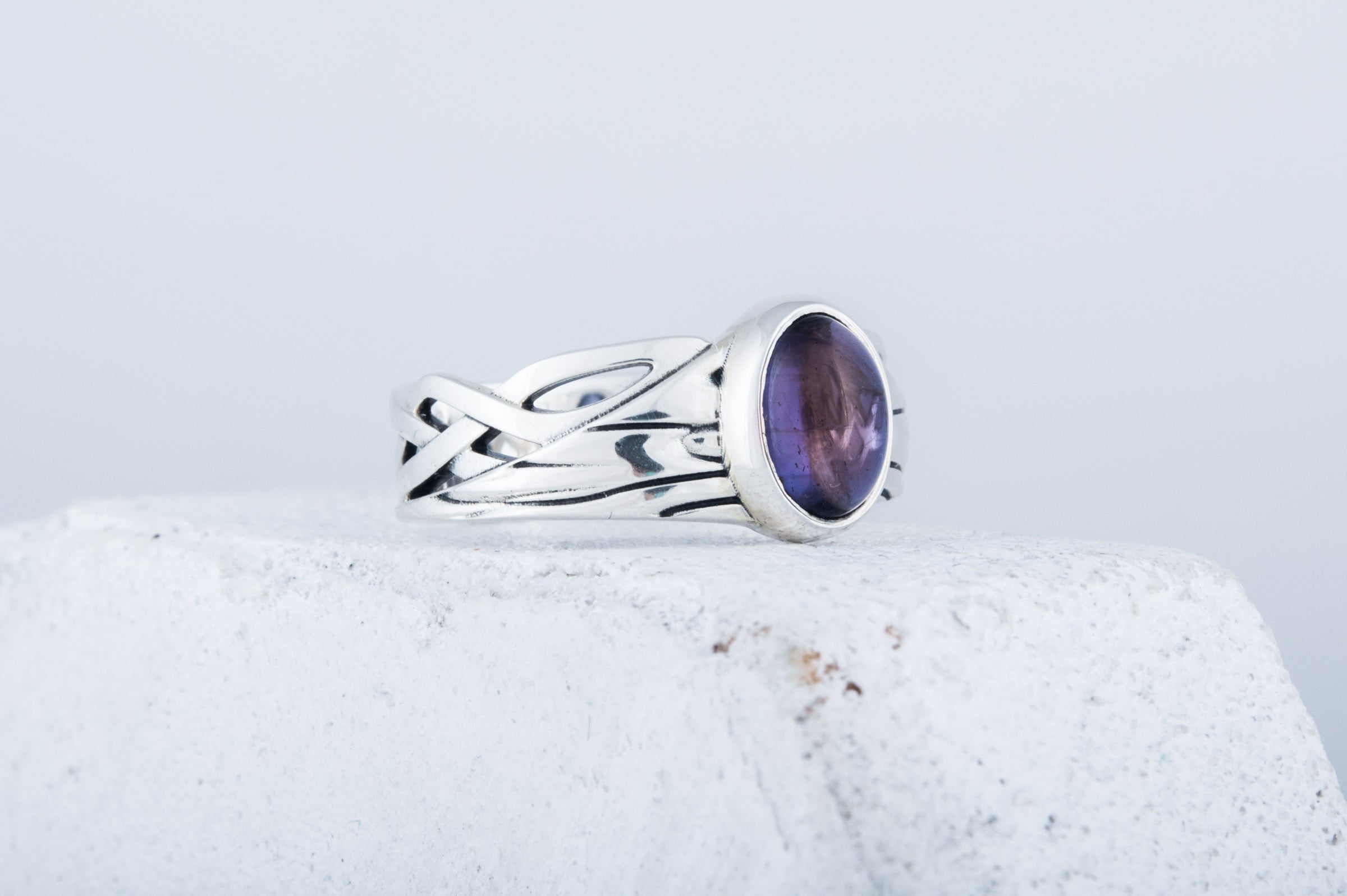 Ring with Iolite Sterling silver handmade Jewelry - vikingworkshop