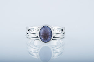 Ring with Iolite Sterling silver handmade Jewelry - vikingworkshop