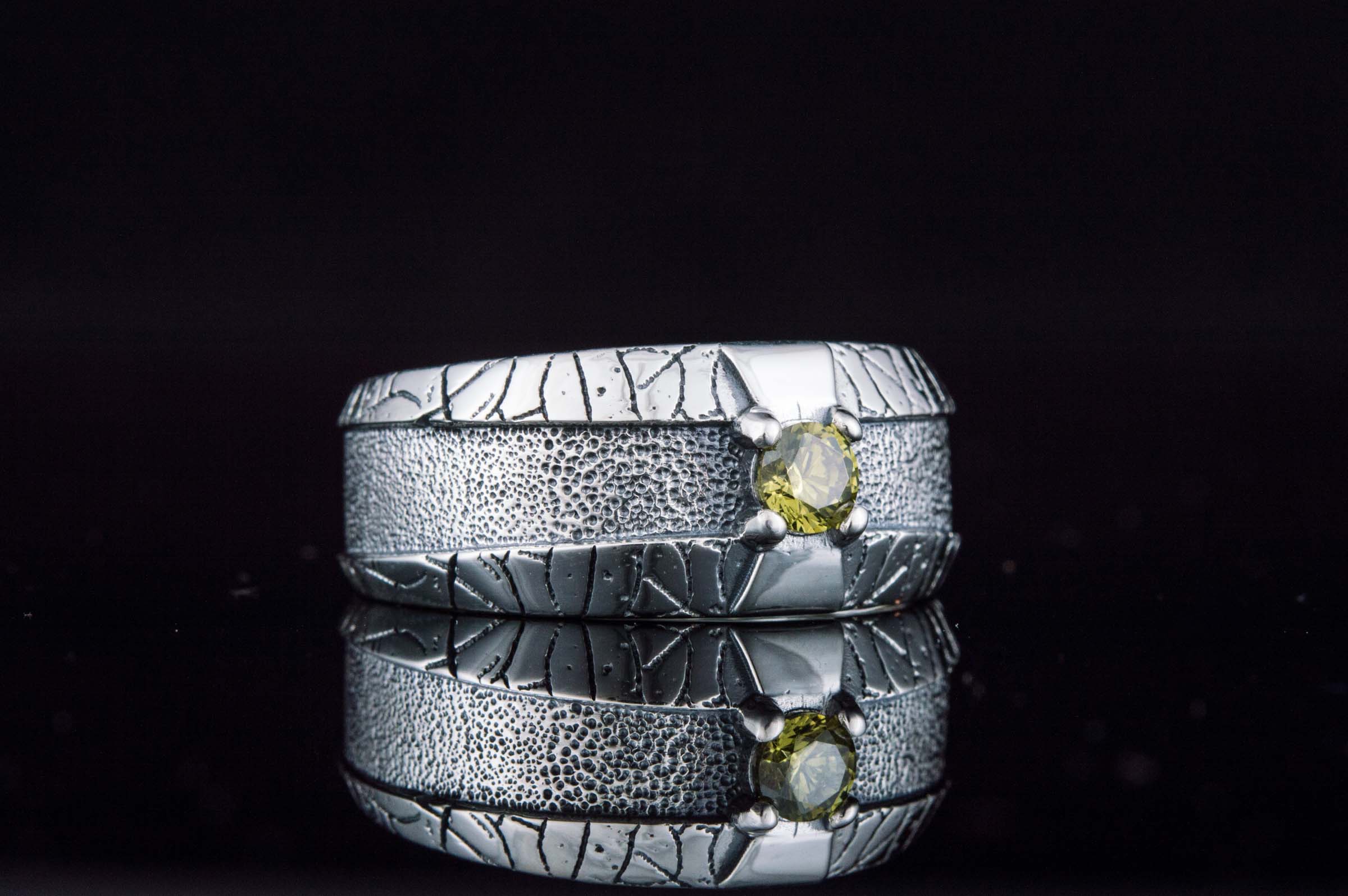 Handmade Ring with CZ Sterling Silver Fashion Jewelry - vikingworkshop