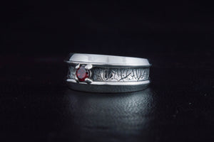 Unique Ring with Cubic Zirconia Gem Sterling Silver Fashion Jewelry - vikingworkshop