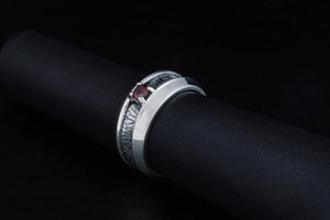 Unique Ring with Cubic Zirconia Gem Sterling Silver Fashion Jewelry - vikingworkshop