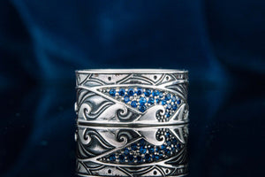 Ring with CZ Sterling Silver Fashion Handmade Jewelry - vikingworkshop