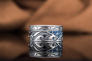 Ring with CZ Sterling Silver Fashion Handmade Jewelry - vikingworkshop