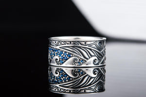 Ring with CZ Sterling Silver Fashion Handmade Jewelry - vikingworkshop