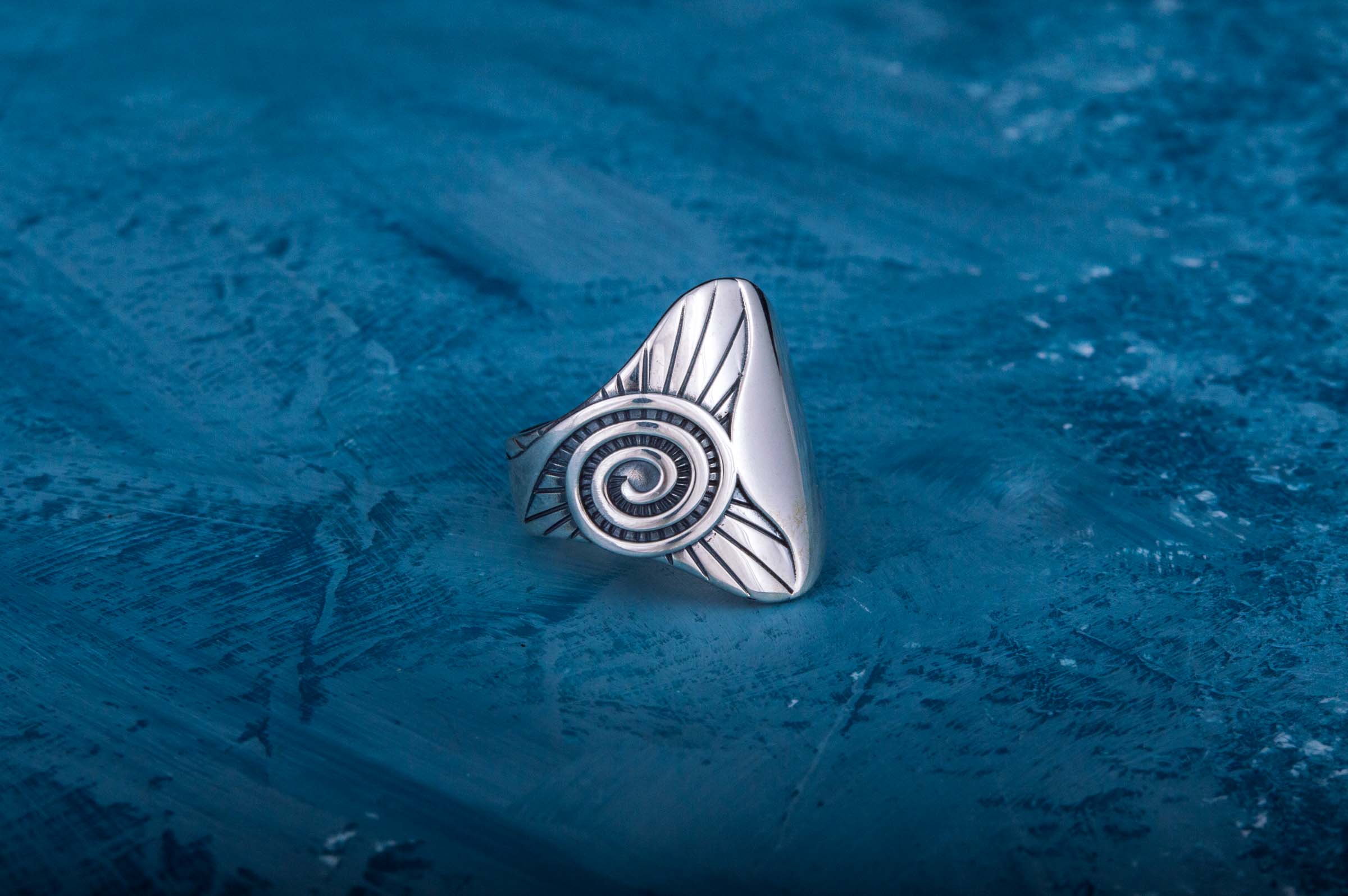 Fashion Boho Ring with Shell Sterling Silver Handmade Jewelry - vikingworkshop