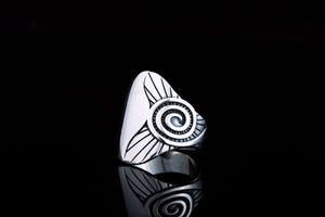 Fashion Boho Ring with Shell Sterling Silver Handmade Jewelry - vikingworkshop