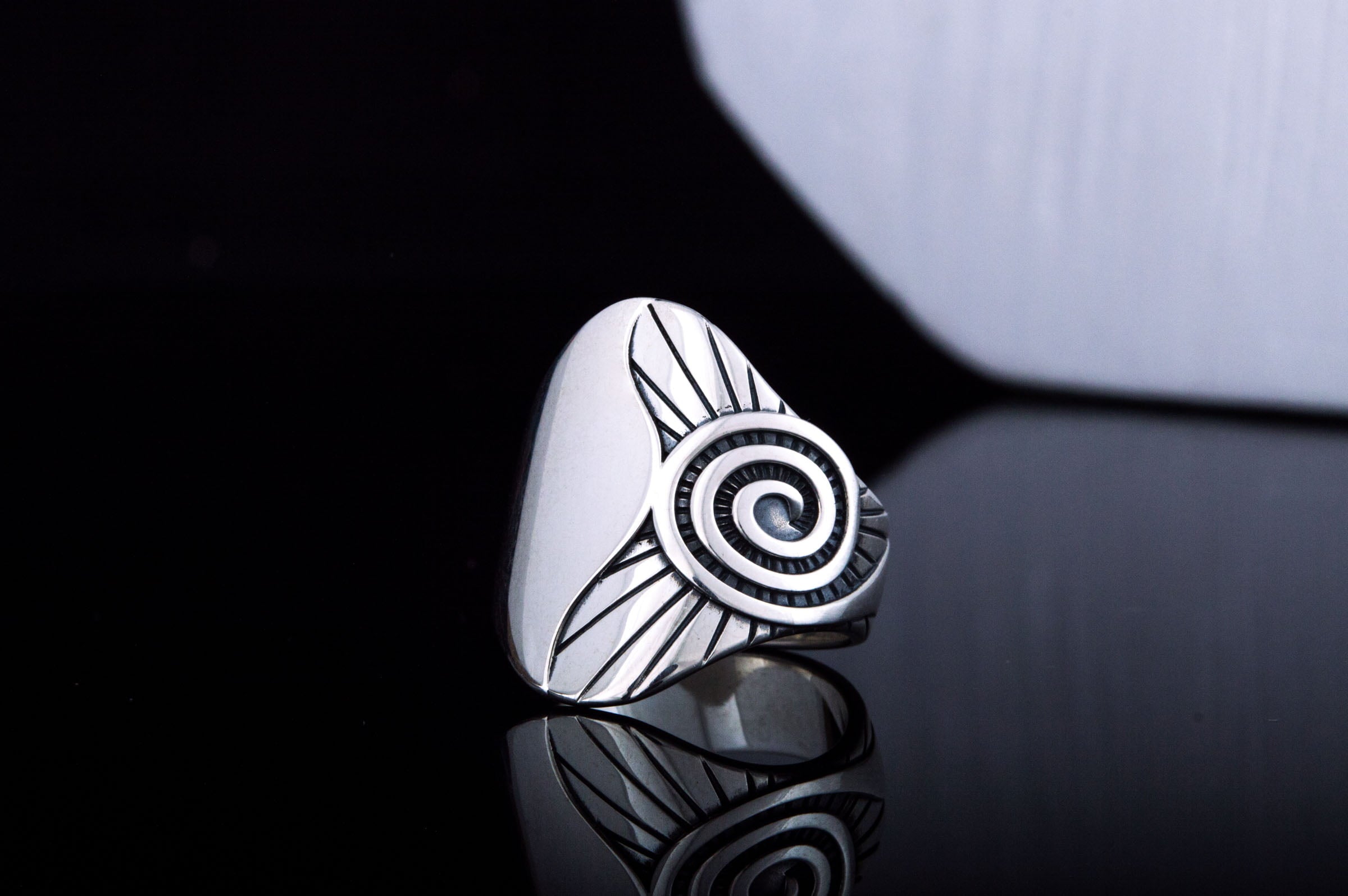 Fashion Boho Ring with Shell Sterling Silver Handmade Jewelry - vikingworkshop