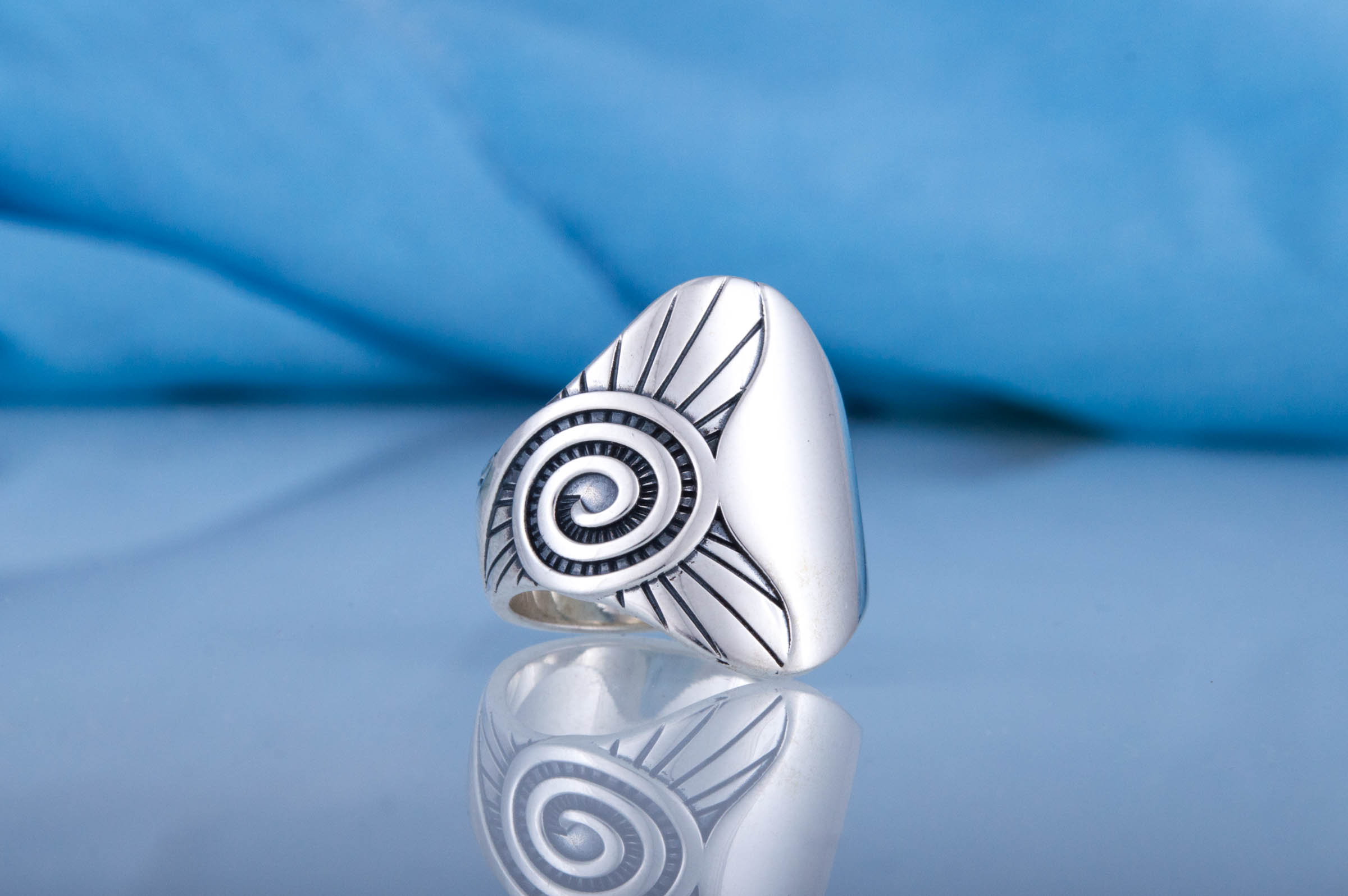 Fashion Boho Ring with Shell Sterling Silver Handmade Jewelry - vikingworkshop