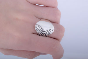 Fashion Boho Ring with Shell Sterling Silver Handmade Jewelry - vikingworkshop