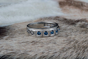 Ring with Cubic Zirconia Gem Sterling Silver Unique Fashion Jewelry - vikingworkshop