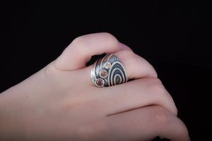 Boho Ring with Gems Sterling Silver Handmade Fashion Jewelry - vikingworkshop