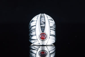 Boho Fashion Ring with Gem Sterling Silver Handmade Jewelry - vikingworkshop
