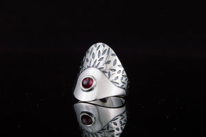 Fashion Ring with Garnet Sterling Silver Jewelry - vikingworkshop