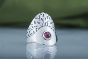 Fashion Ring with Garnet Sterling Silver Jewelry - vikingworkshop