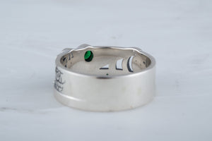 Ring with Green CZ Sterling Silver Fashion Jewelry - vikingworkshop