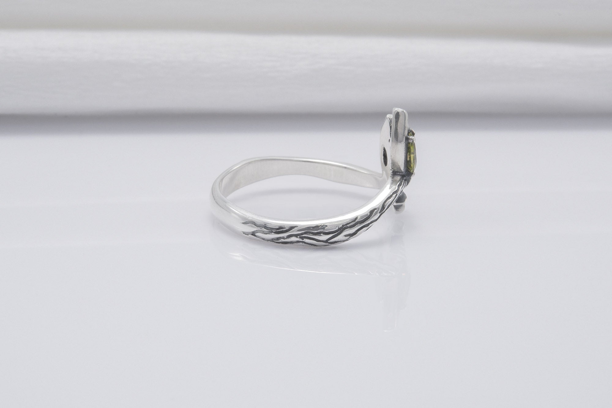 Bird 925 Silver Animal Ring With Gems Handmade Jewelry - vikingworkshop