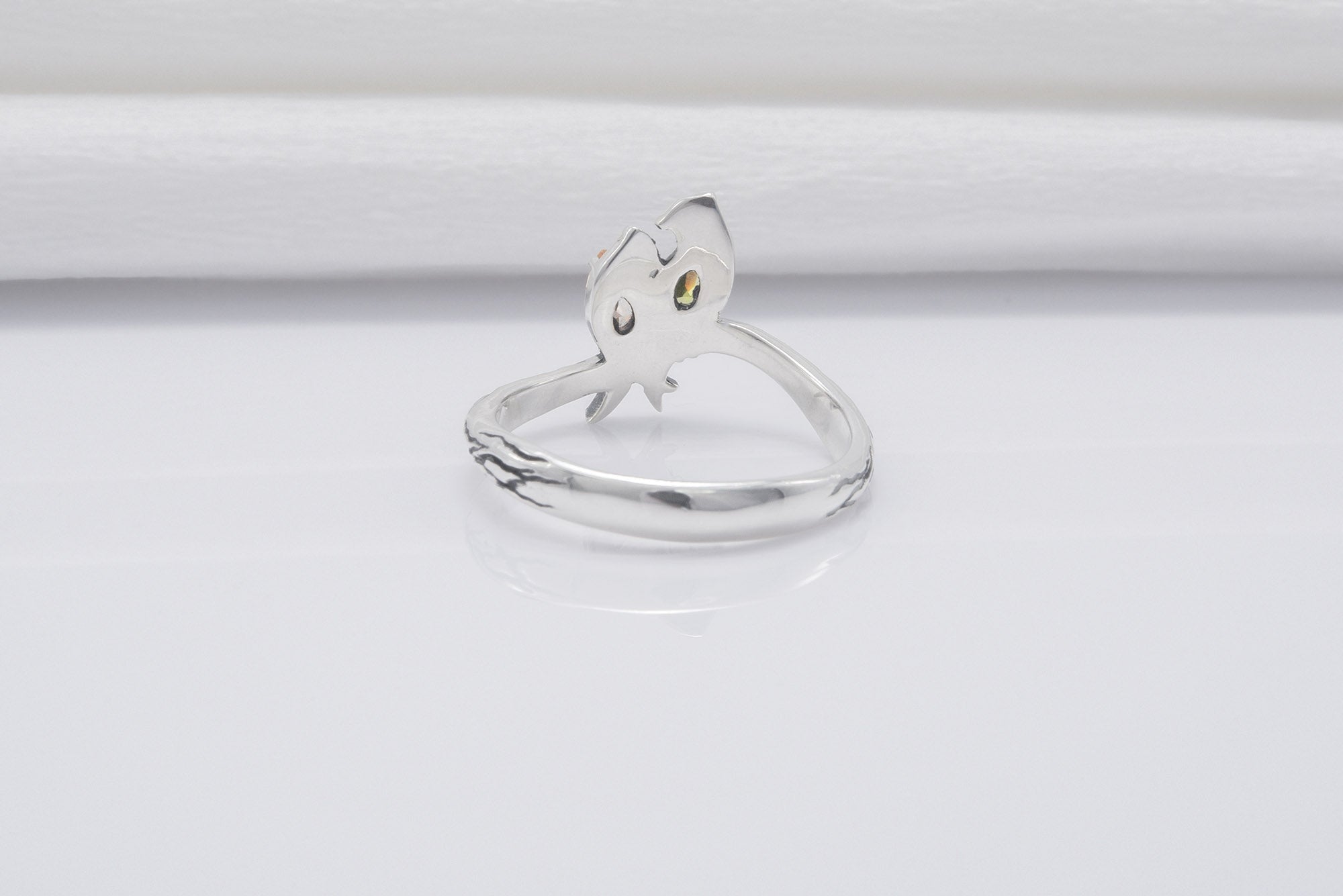 Bird 925 Silver Animal Ring With Gems Handmade Jewelry - vikingworkshop