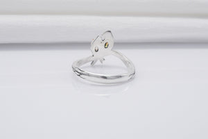 Bird 925 Silver Animal Ring With Gems Handmade Jewelry - vikingworkshop