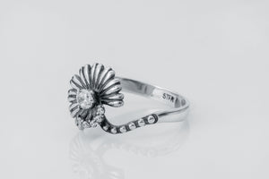 Сhamomile Ring with Gem, 925 Silver - vikingworkshop