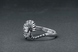 Сhamomile Ring with Gem, 925 Silver - vikingworkshop