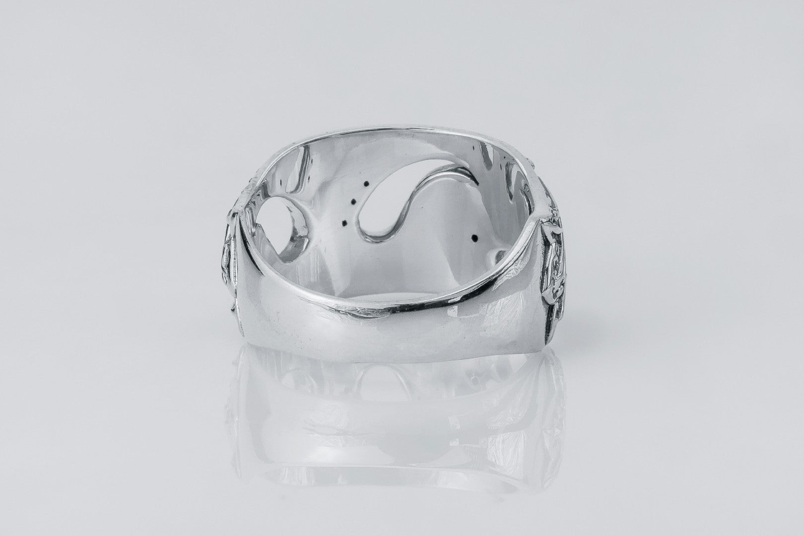 Leaves with Gems Ring, 925 Silver - vikingworkshop