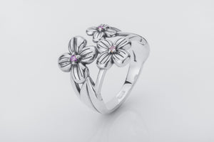 Flowers Nature Ring with Gemstones - vikingworkshop