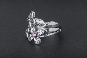 Flowers Nature Ring with Gemstones - vikingworkshop