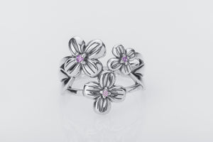 Flowers Nature Ring with Gemstones - vikingworkshop