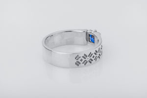 Ukrainian Ornament Ring wih Gem, 925 silver - vikingworkshop