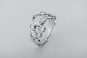 Oxygen Bubbles Ring, Rhodium Plated 925 Silver - vikingworkshop