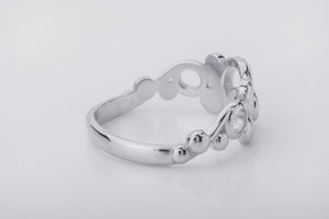 Oxygen Molecule Interpritation Ring, Rhodium Plated 925 Silver - vikingworkshop