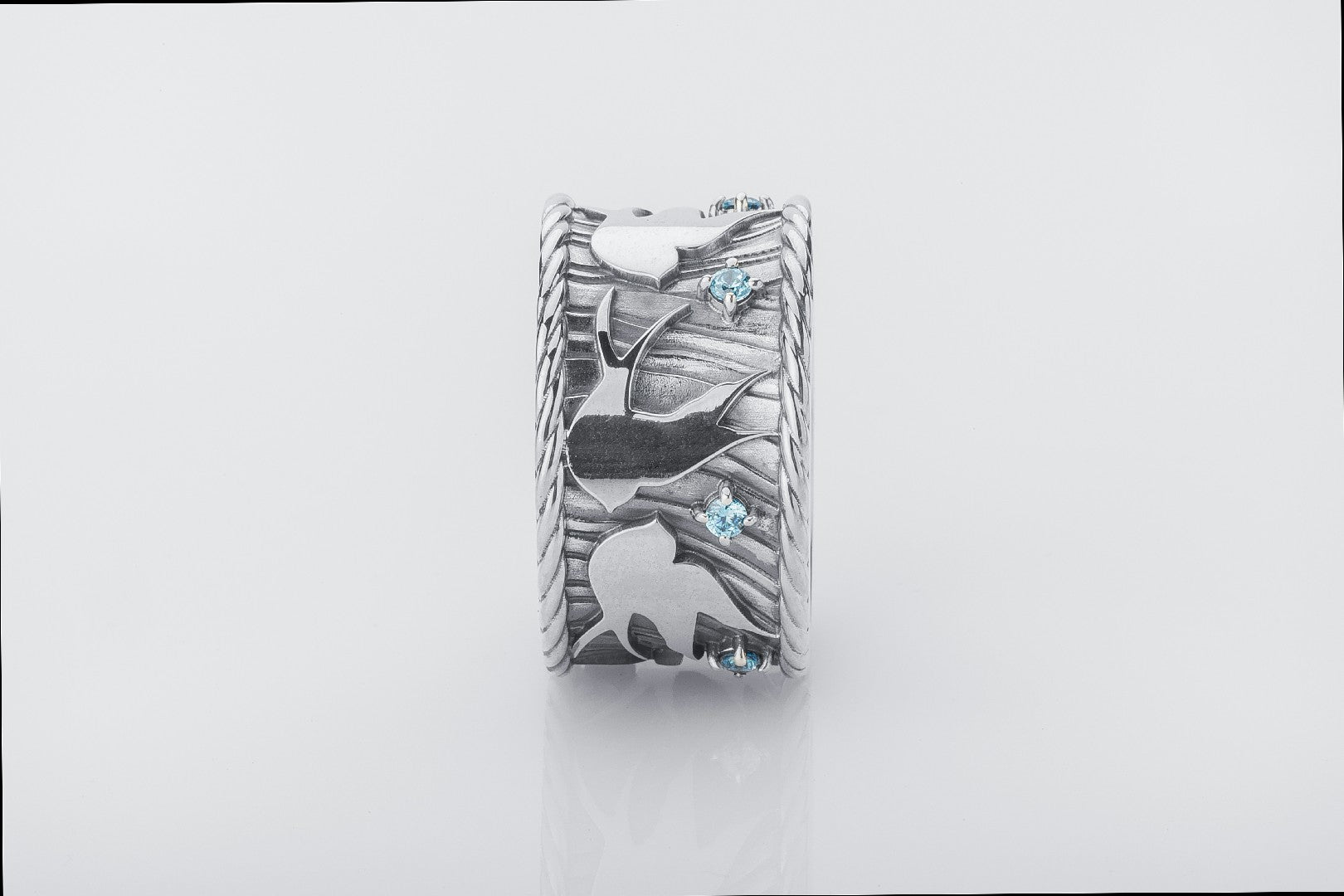 Marlet Birds Ring with Gems, 925 Silver - vikingworkshop