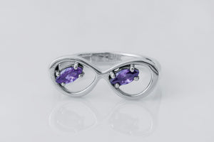 Sunglasses Ring with Purple Gems - vikingworkshop