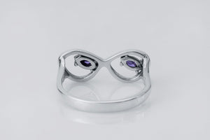 Sunglasses Ring with Purple Gems - vikingworkshop