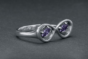 Sunglasses Ring with Purple Gems - vikingworkshop