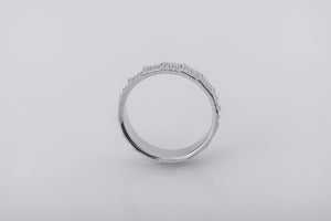 Molten Wax Band Ring, Rhodium plated 925 silver - vikingworkshop