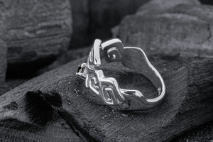 Sea Wave Foam Ring with Gem, 925 silver - vikingworkshop