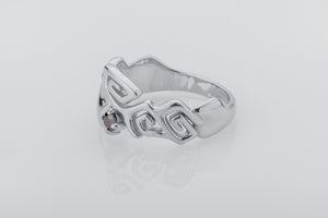 Sea Wave Foam Ring with Gem, 925 silver - vikingworkshop