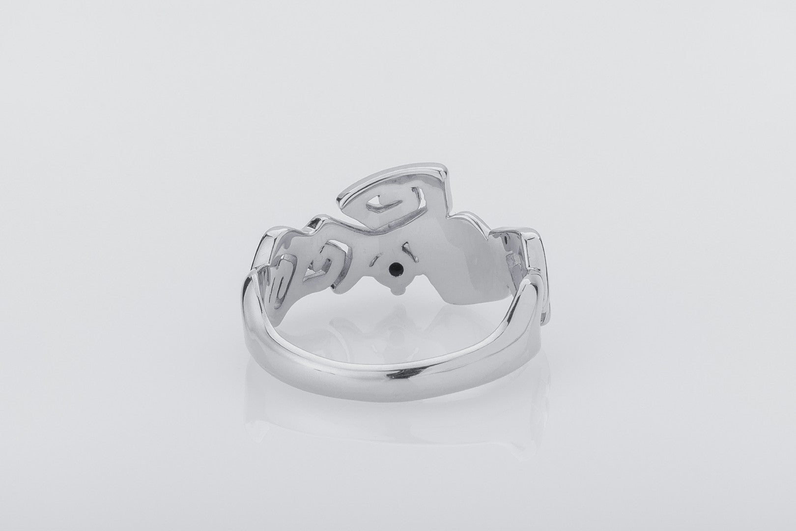 Sea Wave Foam Ring with Gem, 925 silver - vikingworkshop